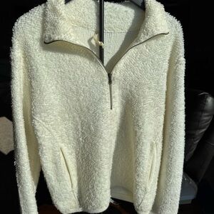 Cozy White Half-Zip Women’s Sweater